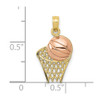 10k Yellow and Rose Gold Basketball Hoop with Ball Pendant