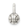 Sterling Silver Antiqued Basketball Pendant QC1465