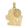 14k Yellow Gold #1 Basketball Story w/Hoop Pendant