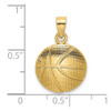 14k Yellow Gold 2-D Textured Basketball Pendant