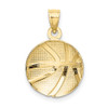10k Yellow Gold 2-D Textured Basketball Pendant
