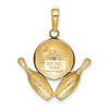 14k Yellow Gold Diamond-Cut Bowling Theme Pendant