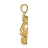 14k Yellow Gold Solid Polished Open-Backed Boxing Gloves Pendant C2644