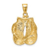 14k Yellow Gold Solid Polished Open-Backed Boxing Gloves Pendant C2644