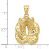 10k Yellow Gold Solid Polished Open-Backed Boxing Gloves Pendant