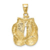 10k Yellow Gold Solid Polished Open-Backed Boxing Gloves Pendant