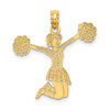 14k Yellow Gold Cheerleader Jumping with Pom-Poms Pendant C3555