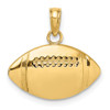 14k Yellow Gold 2-D Engravable Football Pendant