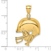 14k Yellow Gold 2-D Polished Football Helmet Pendant