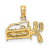 14k Yellow Gold 2-D Textured and Engraved Golf Bag Pendant