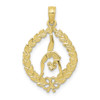 10k Yellow Gold Solid Polished Framed Gymnast Pendant 10D1445