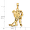 14k Yellow Gold Hockey Player With Stick And Puck Pendant