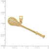 14k Yellow Gold Solid Polished 3-D Lacrosse Stick Pendant
