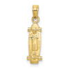 10k Yellow Gold 3-D Skate Board Pendant