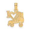 14k Yellow Gold I HEART w/Roller Skate Pendant