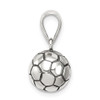 Sterling Silver Antiqued Soccer Ball Pendant QC7137