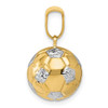 Mens 14k Yellow Gold And Rhodium Soccer Ball Pendant