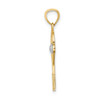 Mens 14k Yellow Gold And Rhodium Tennis Racquet And Ball Pendant