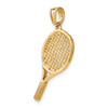 14k Yellow Gold Solid Polished 3-D Tennis Racquet Pendant