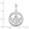 14K White Gold Large Masonic Pendant