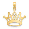 Mens 14k Yellow Gold & Rhodium Crown Pendant K2746