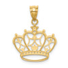 14k Yellow Gold & Rhodium Crown Pendant K4884