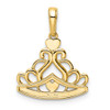 14k Yellow Gold and White Rhodium Diamond-cut Crown Pendant M2956