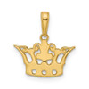 14k Yellow Gold and White Rhodium Diamond-cut Crown Pendant M2930
