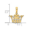 14k Yellow Gold and White Rhodium Diamond-cut Crown Pendant M2930