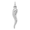 Sterling Silver Rhodium-plated Italian Horn Pendant QC6092