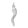 Sterling Silver Rhodium-plated Italian Horn Pendant QC6089