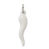 Sterling Silver White Enamel Italian Horn Pendant