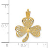 14k Yellow Gold Filigree Shamrock Pendant