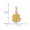 14k Yellow Gold Polished and Textured 4-Leaf Clover Pendant