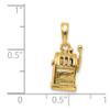 14k Yellow Gold 3-D Moveable Slot Machine Pendant