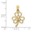 14k Yellow Gold Polished Trinity Clover Pendant