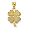 14k Yellow Gold Enameled Clover Pendant