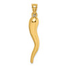 14k Yellow Gold Hollow Italian Horn Pendant K6388