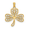 14k Yellow Gold Filigree 3-Leaf Clover Pendant