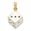 14k Yellow Gold 3-D Enamel Dice Pendant K6958