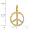 14k Yellow Gold Textured Peace Sign Pendant C3053