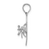 14k White Gold 3-D High Wing Airplane Pendant