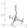 14k White Gold 3-D High Wing Airplane Pendant