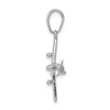 14k White Gold 3-D Low-Wing Airplane Pendant