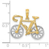 14k Gold With Rhodium-Plating 3-D Ten Speed Bicycle Pendant