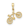 14k Yellow Gold Polished 3D Bicycle Pendant