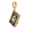 14k Yellow Gold Enamel 3-D Passport Opens Pendant