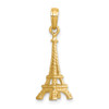 14k Yellow Gold Solid Polished 3-D Eiffel Tower Pendant