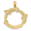 14k Yellow Gold 2-D Jamaica w/Dolphins Pendant