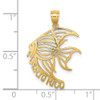 14k Yellow Gold Cut-Out Puerto Rico Under Angelfish Pendant